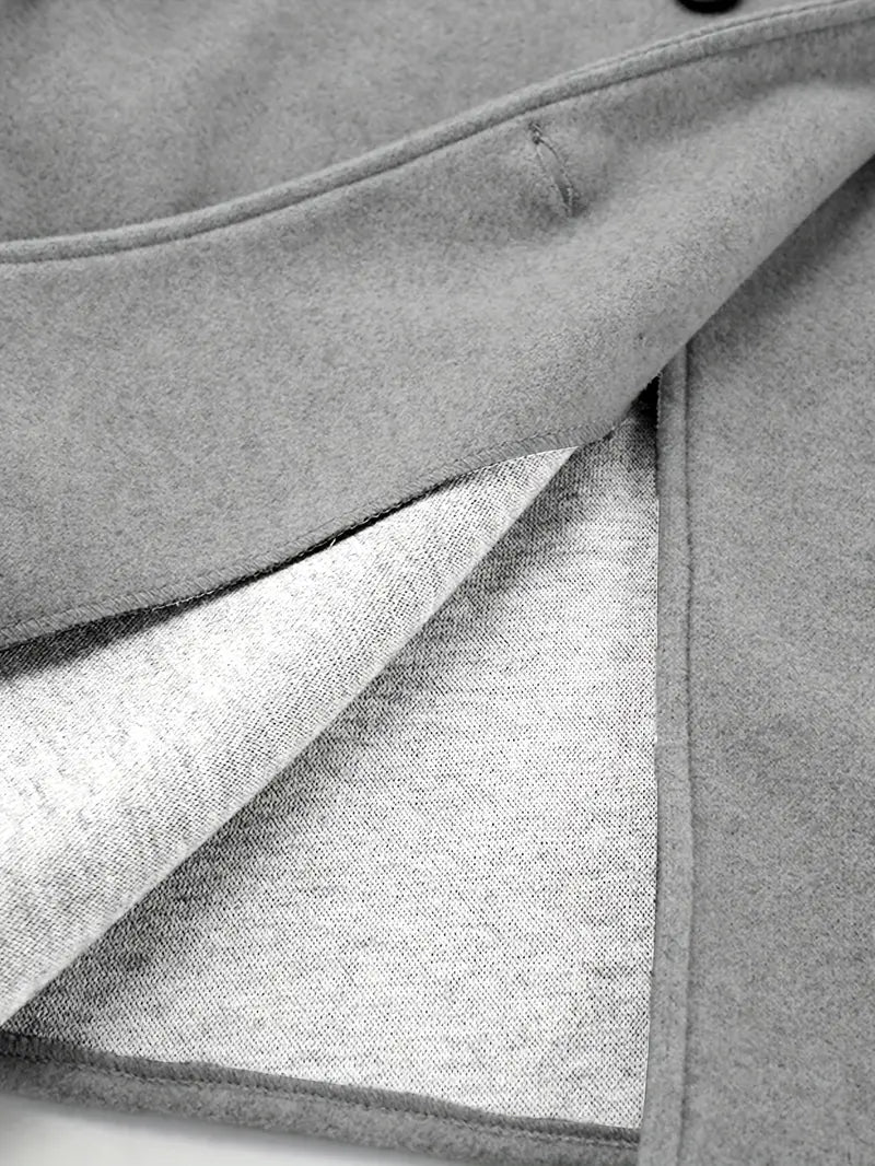 Elegant dobbeltradet beige jakke for kvinner – Vintage V-hals,