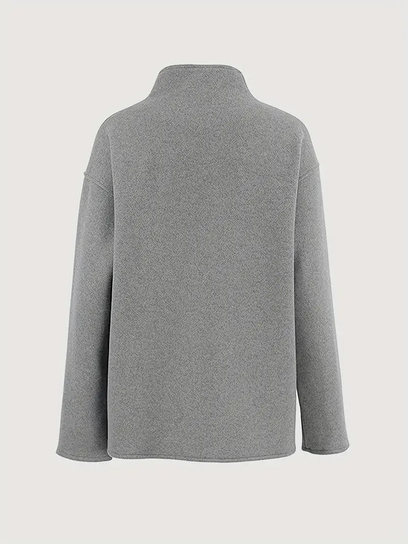 Elegant dobbeltradet beige jakke for kvinner – Vintage V-hals,