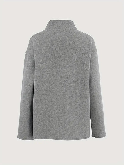 Elegant dobbeltradet beige jakke for kvinner – Vintage V-hals,